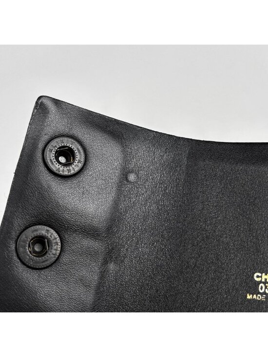 Chanel CC Logo Belt Ribbon Sash Fabric Leather Black main image 5